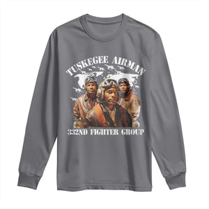 Tuskegee Airman Long Sleeve Shirt 332ND Fighter Group Black History Month TS11 Charcoal Print Your Wear