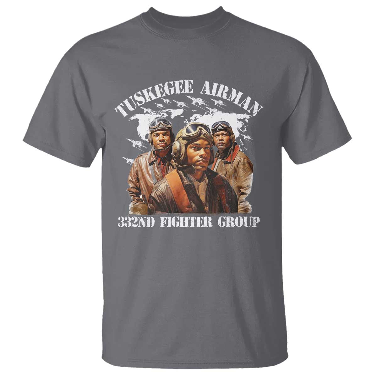 Tuskegee Airman T Shirt 332ND Fighter Group Black History Month TS11 Charcoal Print Your Wear