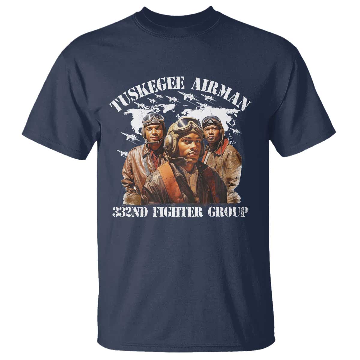 Tuskegee Airman T Shirt 332ND Fighter Group Black History Month TS11 Navy Print Your Wear