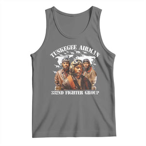 Tuskegee Airman Tank Top 332ND Fighter Group Black History Month TS11 Black Heather Print Your Wear