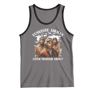 Tuskegee Airman Tank Top 332ND Fighter Group Black History Month TS11 Deep Heather Black Print Your Wear