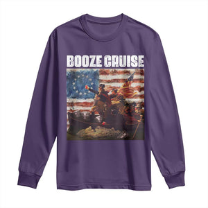 Funny George Washington Long Sleeve Shirt Booze Cruise Political Party Vintage American Flag TS11 Purple Print Your Wear