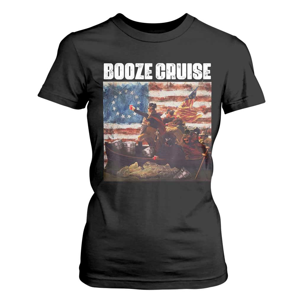 Funny George Washington T Shirt For Women Booze Cruise Political Party Vintage American Flag TS11 Black Print Your Wear