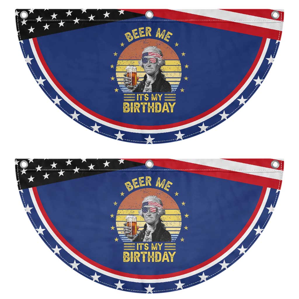 Funny George Washington's Birthday Patriotic Fan Flag Beer Me It's My Birthday Presidents' Day TS11 2pcs pack Classic Navy Print Your Wear
