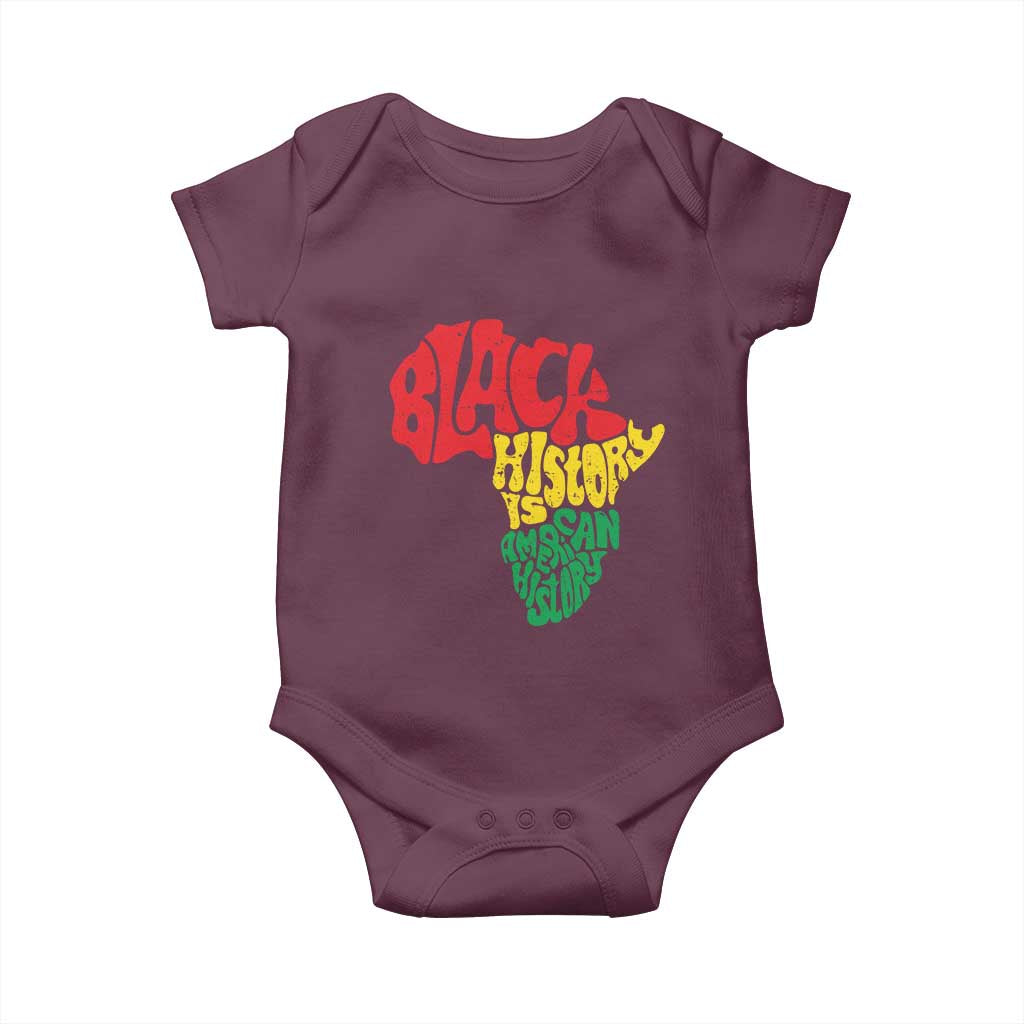 Black History Is American History Baby Onesie Vintage Africa Map TS11 Maroon Print Your Wear