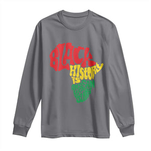 Black History Is American History Long Sleeve Shirt Vintage Africa Map TS11 Charcoal Print Your Wear