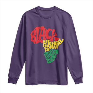 Black History Is American History Long Sleeve Shirt Vintage Africa Map TS11 Purple Print Your Wear