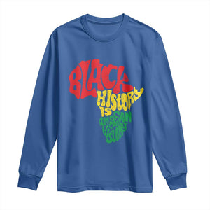 Black History Is American History Long Sleeve Shirt Vintage Africa Map TS11 Royal Blue Print Your Wear