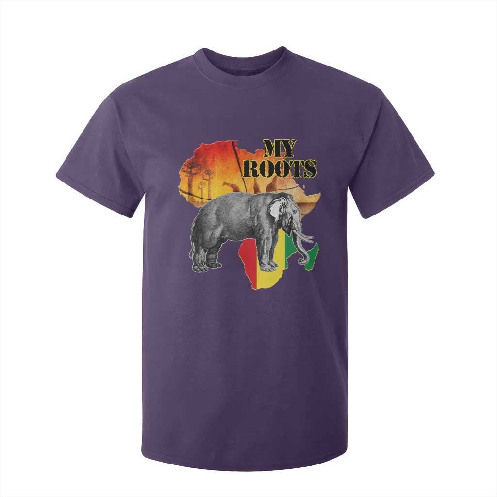 Africa Roots T Shirt For Kid My Roots Africa Map Black History Elephant TS11 Purple Print Your Wear