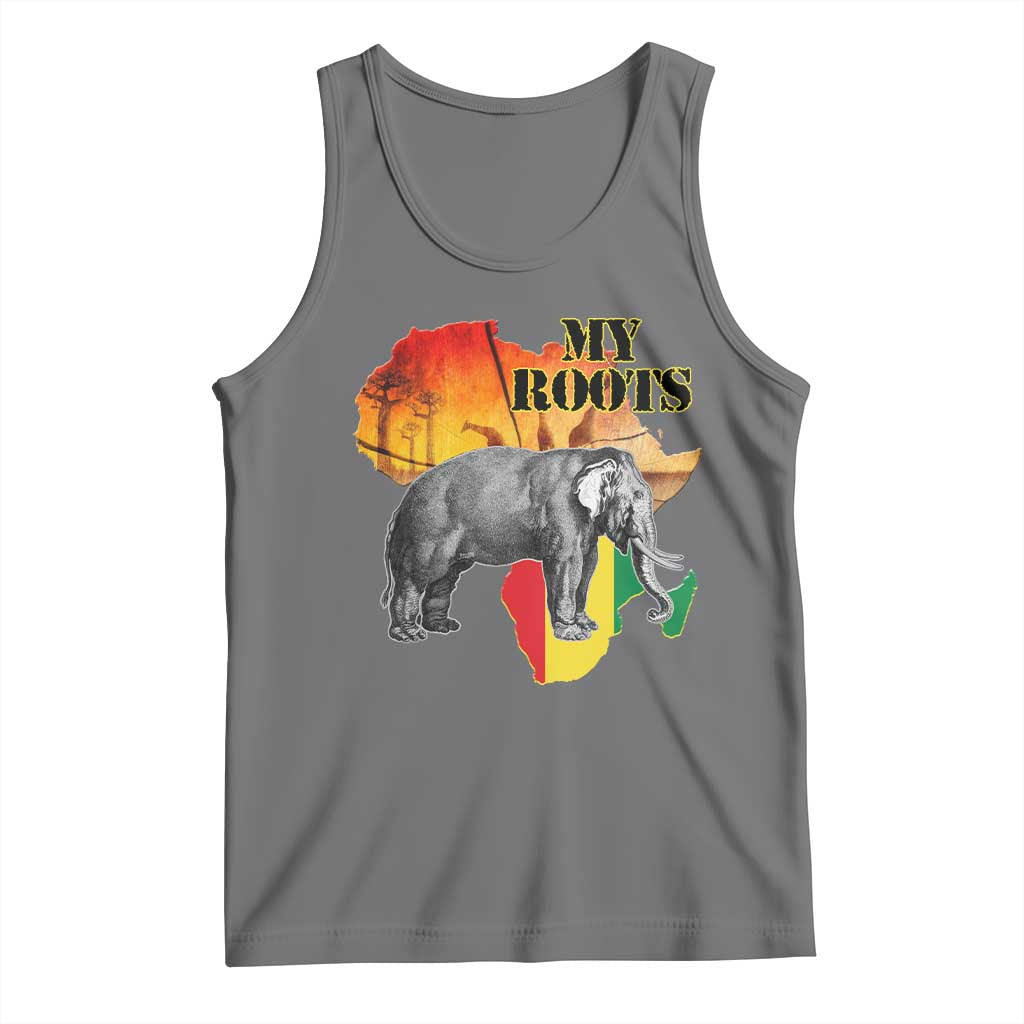 Africa Roots Tank Top My Roots Africa Map Black History Elephant TS11 Black Heather Print Your Wear