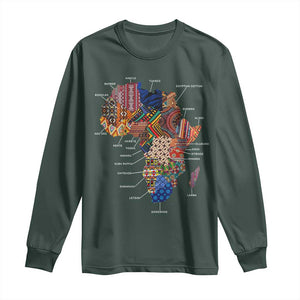 African Culture Black Fabrics Long Sleeve Shirt African American Heritage TS11 Dark Forest Green Print Your Wear