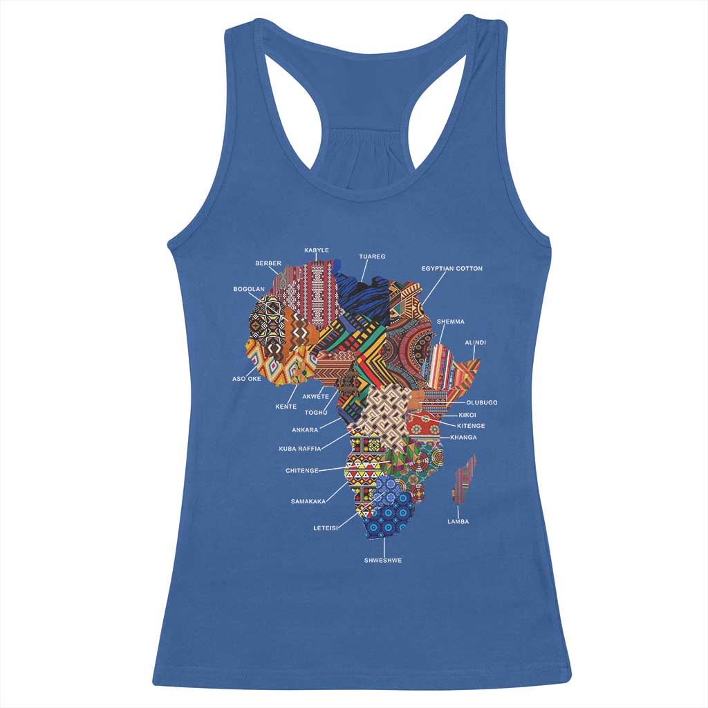African Culture Black Fabrics Racerback Tank Top African American Heritage TS11 Royal Blue Print Your Wear