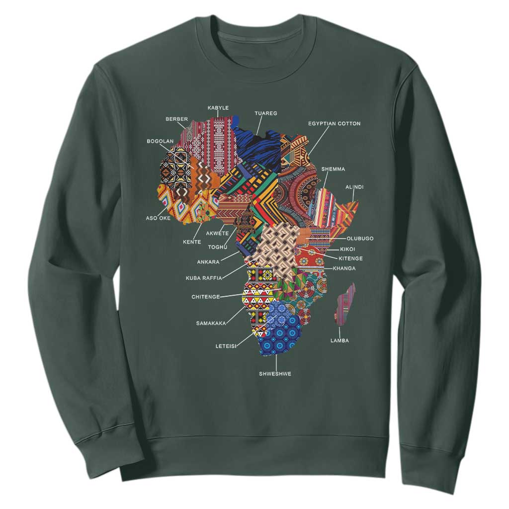 African Culture Black Fabrics Sweatshirt African American Heritage TS11 Dark Forest Green Print Your Wear