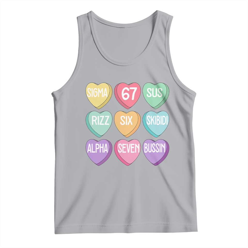 Funny Valentines Day 67 Meme Six Seven Sigma Rizz Heart Kids Tank Top TS11 Athletic Heather Print Your Wear