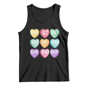 Funny Valentines Day 67 Meme Six Seven Sigma Rizz Heart Kids Tank Top TS11 Black Print Your Wear