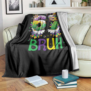 Funny 67 Mardi Gras Bruh Throw Blanket Six Seven Meme Fleur De Lis Hand Gesture TS11 Print Your Wear