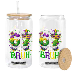 Funny 67 Mardi Gras Bruh Glass Can Six Seven Meme Fleur De Lis Hand Gesture TS11 Print Your Wear