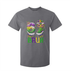 Funny 67 Mardi Gras Bruh T Shirt For Kid Six Seven Meme Fleur De Lis Hand Gesture TS11 Charcoal Print Your Wear