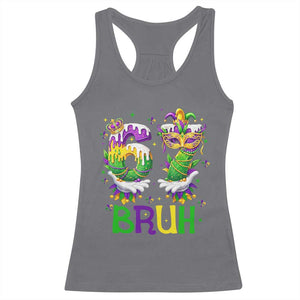 Funny 67 Mardi Gras Bruh Racerback Tank Top Six Seven Meme Fleur De Lis Hand Gesture TS11 Charcoal Print Your Wear