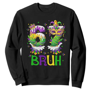 Funny 67 Mardi Gras Bruh Sweatshirt Six Seven Meme Fleur De Lis Hand Gesture TS11 Black Print Your Wear