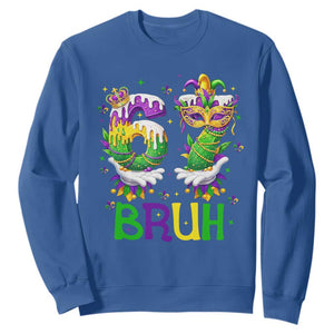 Funny 67 Mardi Gras Bruh Sweatshirt Six Seven Meme Fleur De Lis Hand Gesture TS11 Royal Blue Print Your Wear