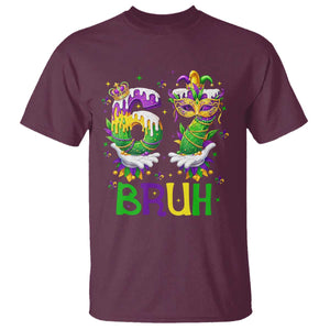 Funny 67 Mardi Gras Bruh T Shirt Six Seven Meme Fleur De Lis Hand Gesture TS11 Maroon Print Your Wear