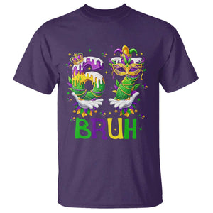 Funny 67 Mardi Gras Bruh T Shirt Six Seven Meme Fleur De Lis Hand Gesture TS11 Purple Print Your Wear