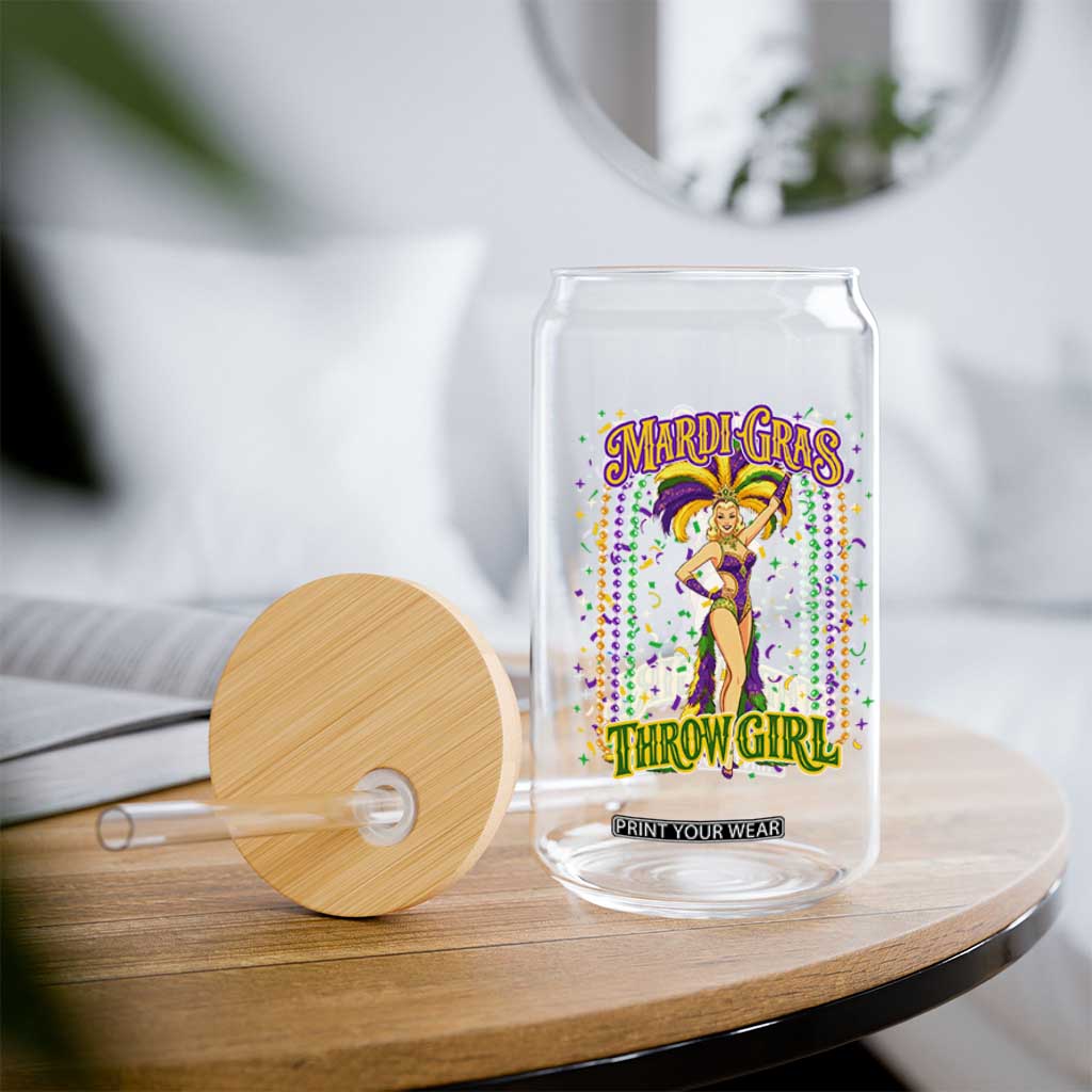 Funny Mardi Gras Throw Girl Glass Can New Orleans Carnival Beads TS11 Print Your Wear
