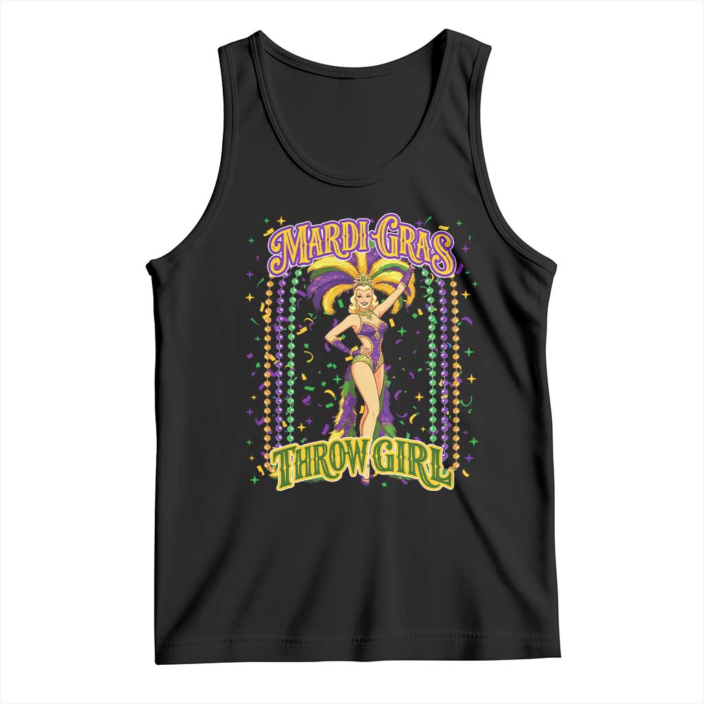 Funny Mardi Gras Throw Girl Tank Top New Orleans Carnival Beads TS11 Black Print Your Wear
