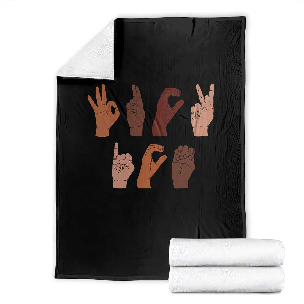 Funny Fuck Hand Sign Language Anti Deportation Throw Blanket Chinga La Migra TS11 Black Print Your Wear