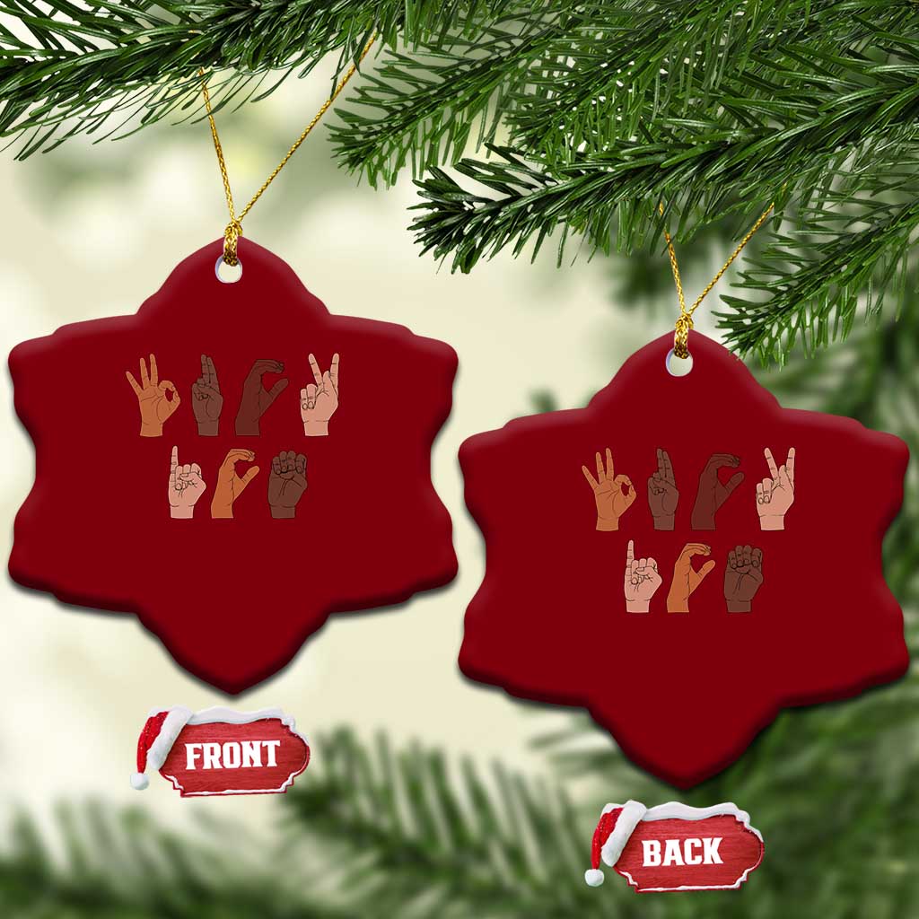 Funny Fuck Hand Sign Language Anti Deportation Ceramic Ornament Chinga La Migra TS11 Print Your Wear