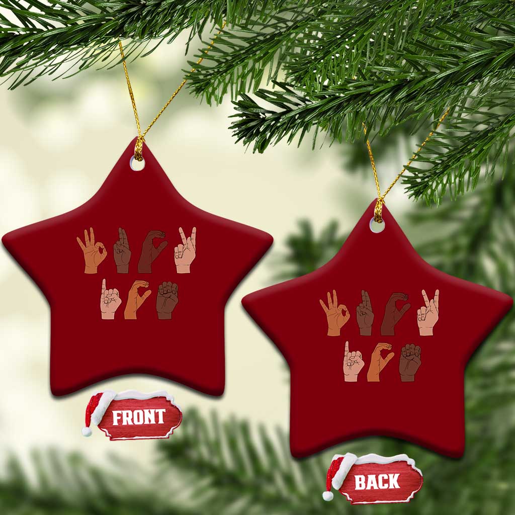 Funny Fuck Hand Sign Language Anti Deportation Ceramic Ornament Chinga La Migra TS11 Print Your Wear