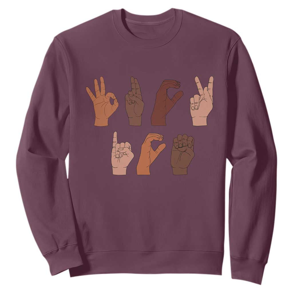 Funny Fuck Hand Sign Language Anti Deportation Sweatshirt Chinga La Migra TS11 Maroon Print Your Wear