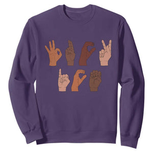 Funny Fuck Hand Sign Language Anti Deportation Sweatshirt Chinga La Migra TS11 Purple Print Your Wear