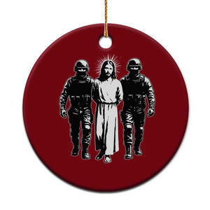 Jesus Arrested Parody Ceramic Ornament Funny Immigrant Rights Political Protest TS11 1pc Red Print Your Wear