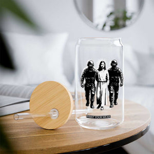 Jesus Arrested Parody Glass Can Funny Immigrant Rights Political Protest TS11 Print Your Wear