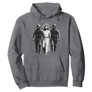 Jesus Arrested Parody Hoodie Funny Immigrant Rights Political Protest TS11 Charcoal Print Your Wear