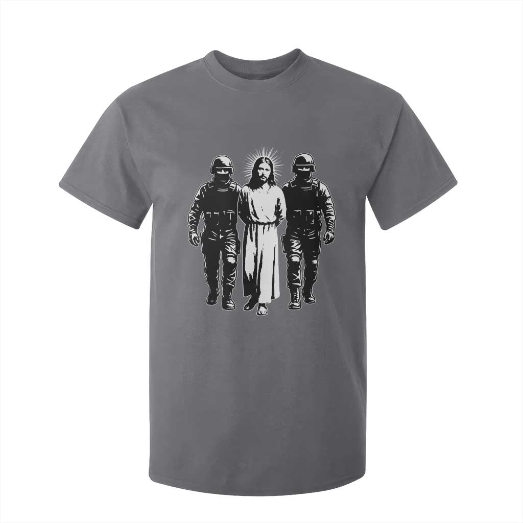 Jesus Arrested Parody T Shirt For Kid Funny Immigrant Rights Political Protest TS11 Charcoal Print Your Wear