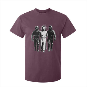 Jesus Arrested Parody T Shirt For Kid Funny Immigrant Rights Political Protest TS11 Maroon Print Your Wear