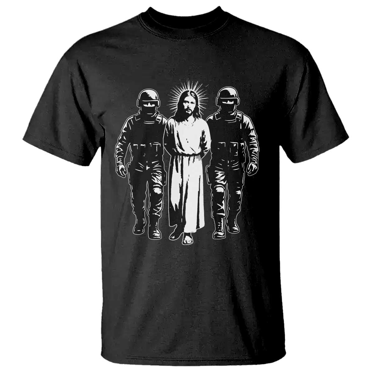 Jesus Arrested Parody T Shirt Funny Immigrant Rights Political Protest TS11 Black Print Your Wear