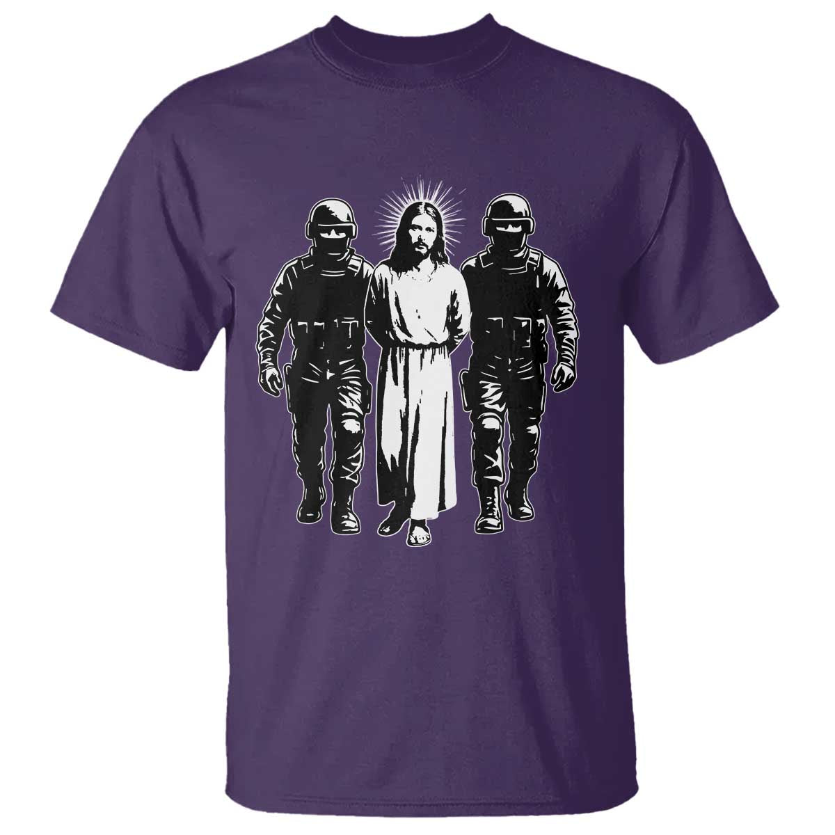 Jesus Arrested Parody T Shirt Funny Immigrant Rights Political Protest TS11 Purple Print Your Wear