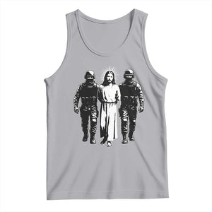 Jesus Arrested Parody Tank Top Funny Immigrant Rights Political Protest TS11 Athletic Heather Print Your Wear