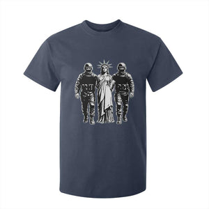 Statue Of Liberty Arrested T Shirt For Kid Funny Immigrant Rights Political Protest TS11 Navy Print Your Wear