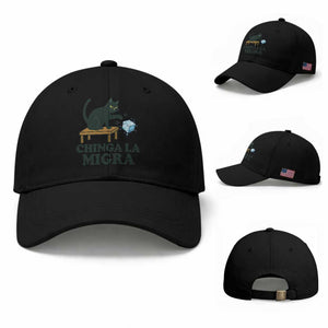Chinga La Migra Baseball Cap Funny Immigration Rights Cat Political TS11 Baseball Cap Universal Fit Black Print Your Wear