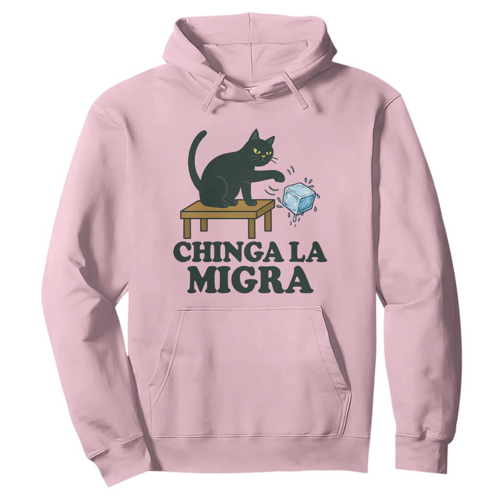 Chinga La Migra Hoodie Funny Immigration Rights Cat Political TS11 Light Pink Print Your Wear