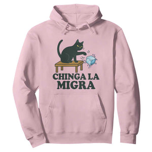 Chinga La Migra Hoodie Funny Immigration Rights Cat Political TS11 Light Pink Print Your Wear