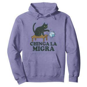 Chinga La Migra Hoodie Funny Immigration Rights Cat Political TS11 Violet Print Your Wear