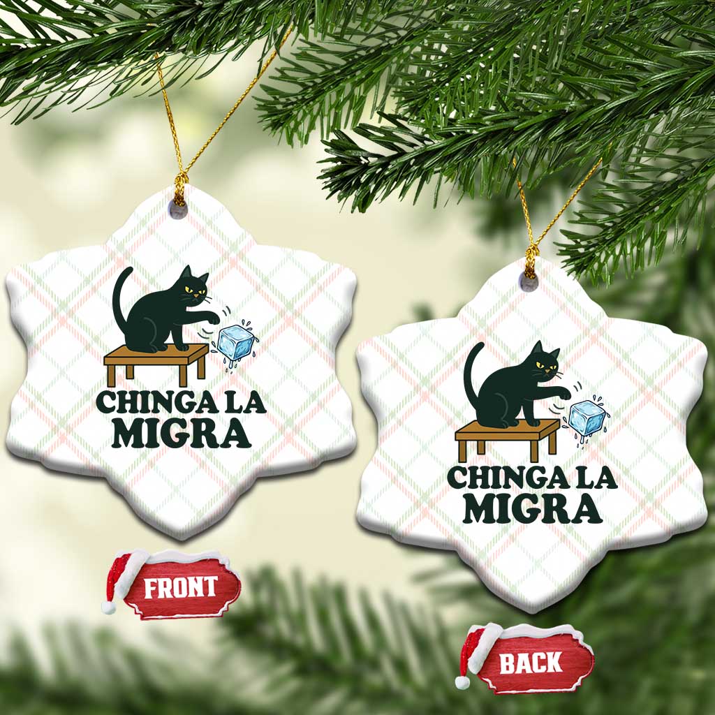 Chinga La Migra Ceramic Ornament Funny Immigration Rights Cat Political TS11 Print Your Wear