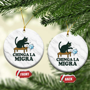 Chinga La Migra Ceramic Ornament Funny Immigration Rights Cat Political TS11 1pc White Marble Print Your Wear