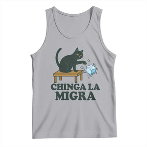 Chinga La Migra Tank Top Funny Immigration Rights Cat Political TS11 Athletic Heather Print Your Wear